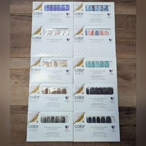 Lot of 10 Color Street Nail Polish Strips - Assorted Colors/Patterns